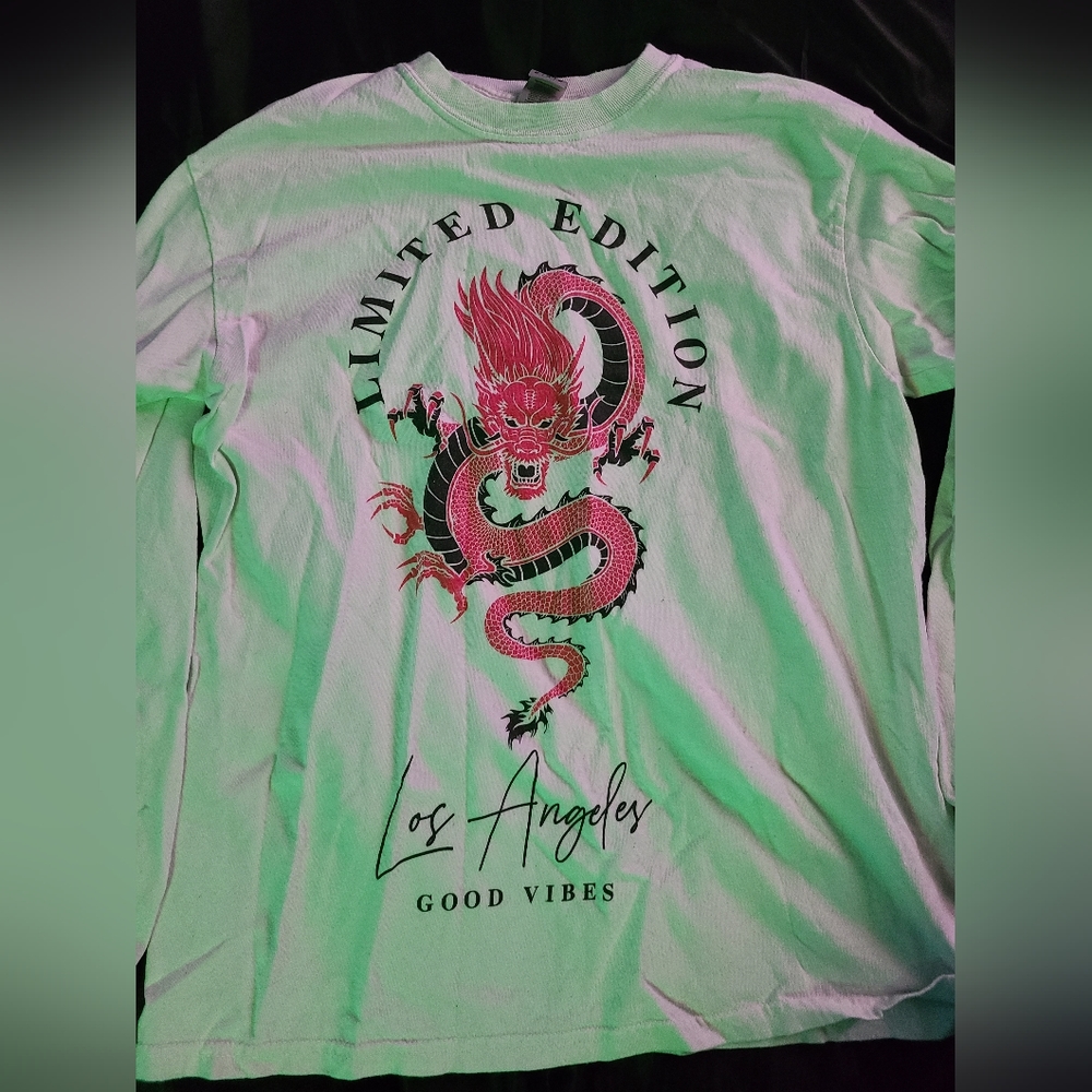 White dragon print long sleeve